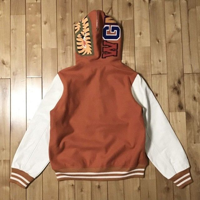 Bape × Nigo BAPE sleeve leather shark hoodie varsity jacket APE NIGO Size US M / EU 48-50 / 2 - 2 Thumbnail