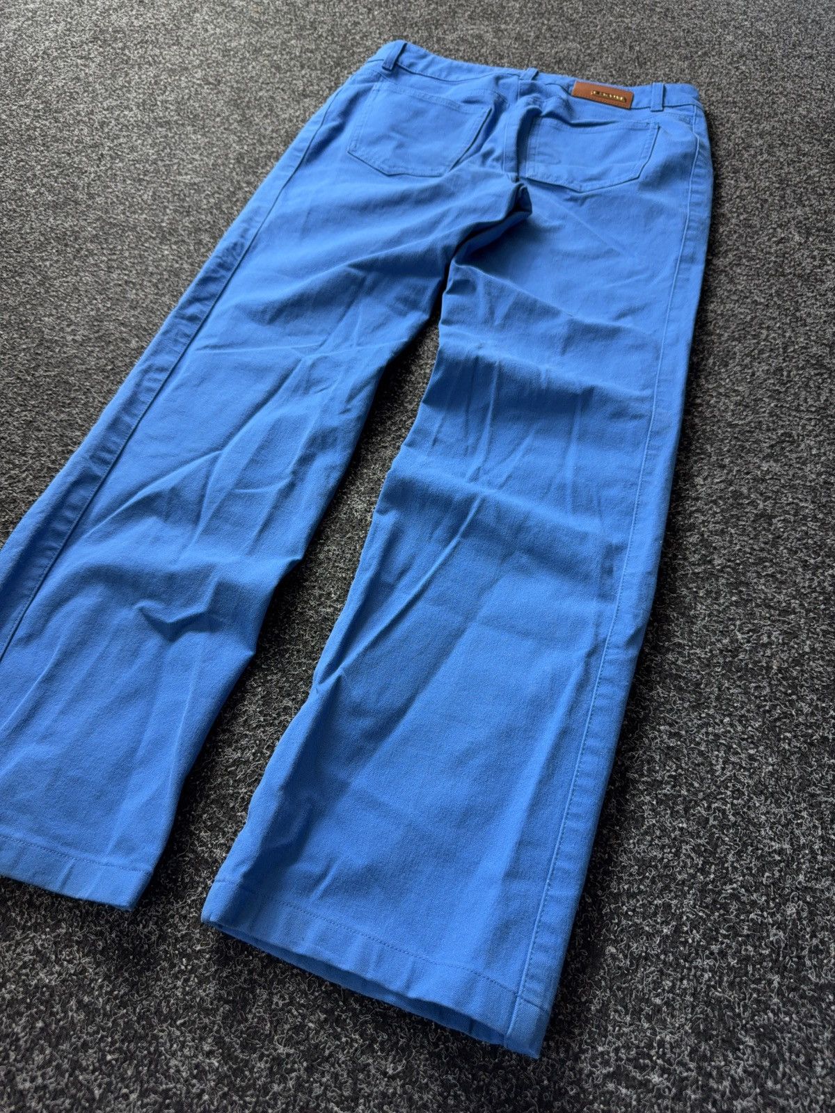 Escada Avant Garde Luxury Designer Escada gold logo Blue pants Size 31" - 12 Thumbnail