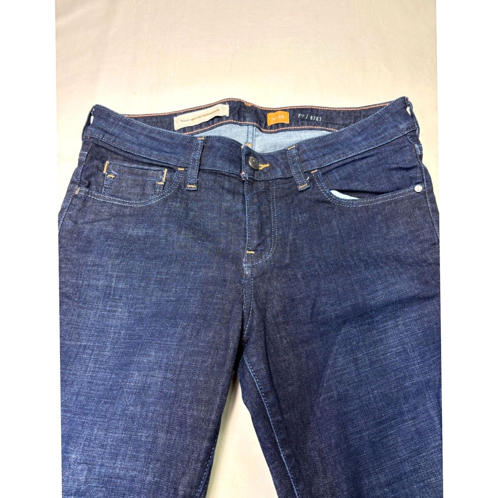 Vintage Pilcro and the Letterpress Stet Slim Jeans Dark Wash Denim Size 28x32 Womens Slim Stretch 5-Pocket Pocket Zip Button Blue Medieval? Size 28" / US 6 / IT 42 - 2 Thumbnail