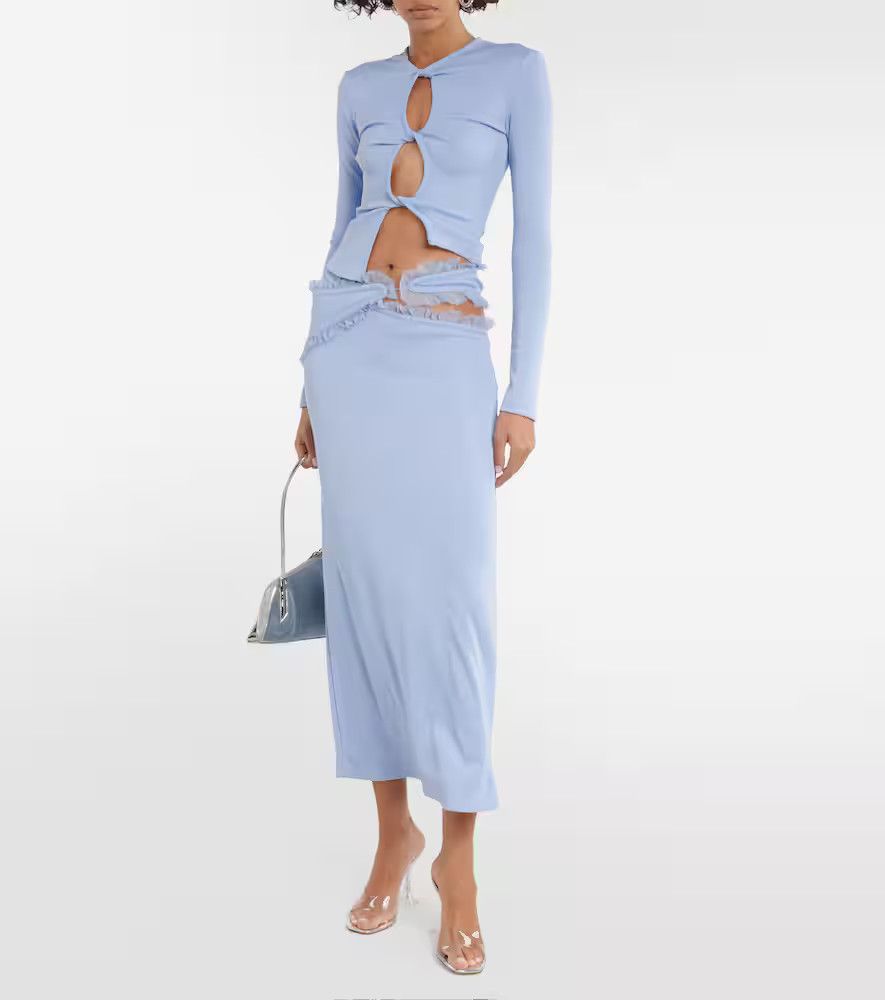 Christopher Esber o1mle0325 Carina Interlinked Long Skirt in Light Blue Size 25" / US 0 / IT 36 - 9 Thumbnail
