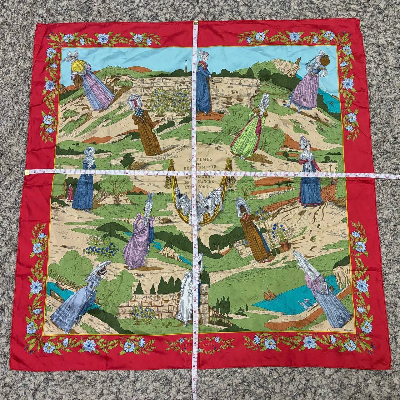 Hermes Vintage Hermes Paris 1989 Costumes Scarf Silk 90cm Red Size ONE SIZE - 7 Thumbnail