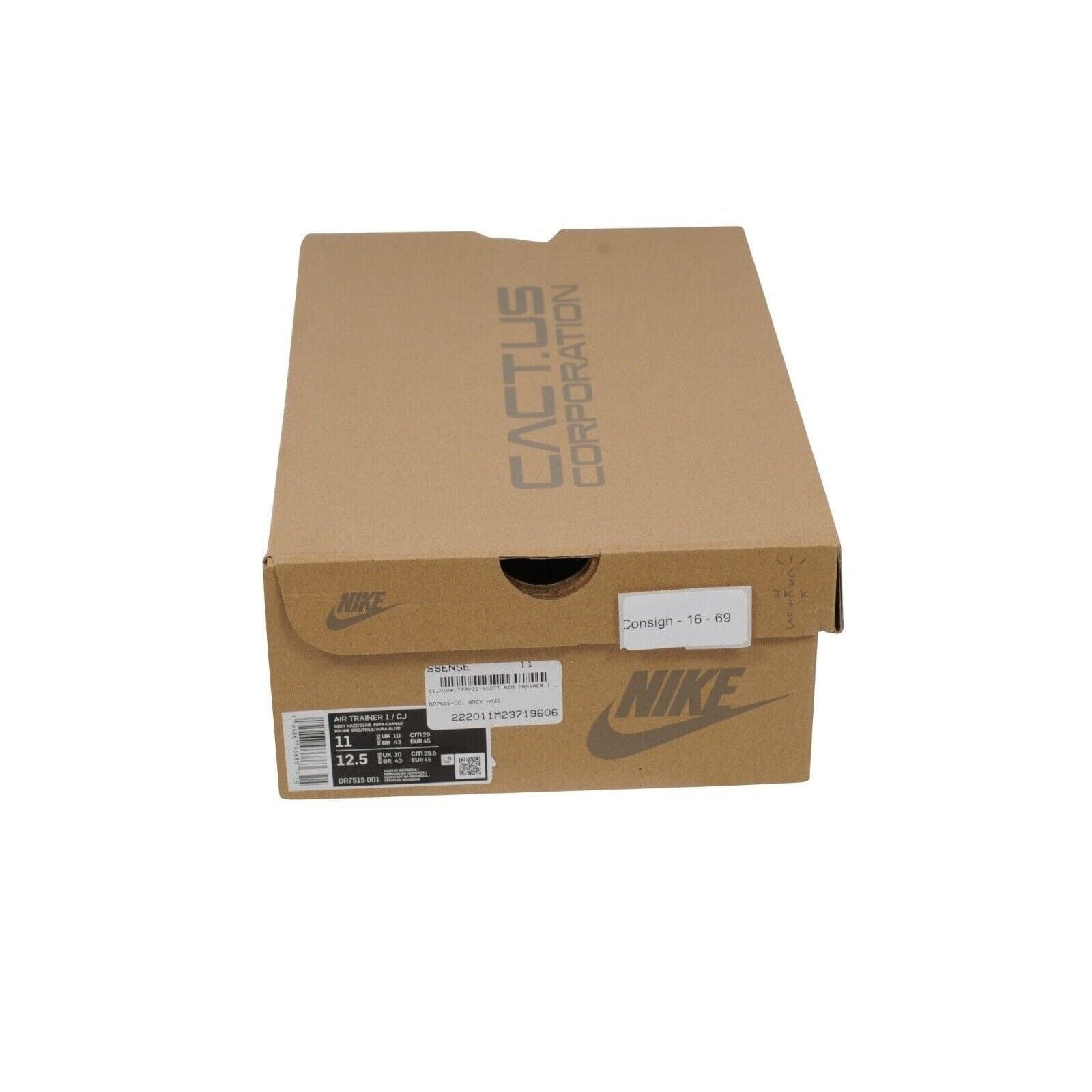 Nike × Travis Scott Cactus Jack Air Trainer 1 CJ SP Sneakers Grey Haze Mid Size US 11 / EU 44 - 13 Thumbnail