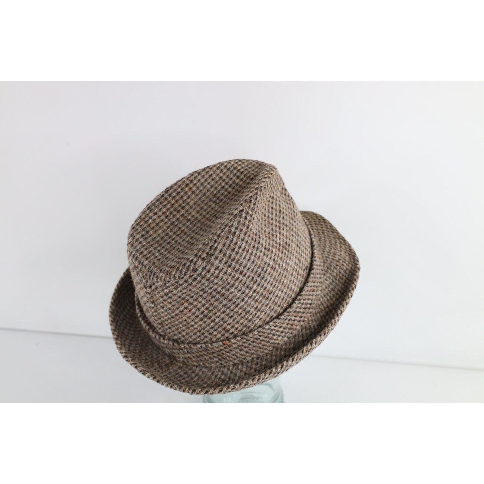 Vintage Vintage 70s Rockabilly Hand Woven Wool Tweed Fedora Hat Size ONE SIZE - 6 Thumbnail