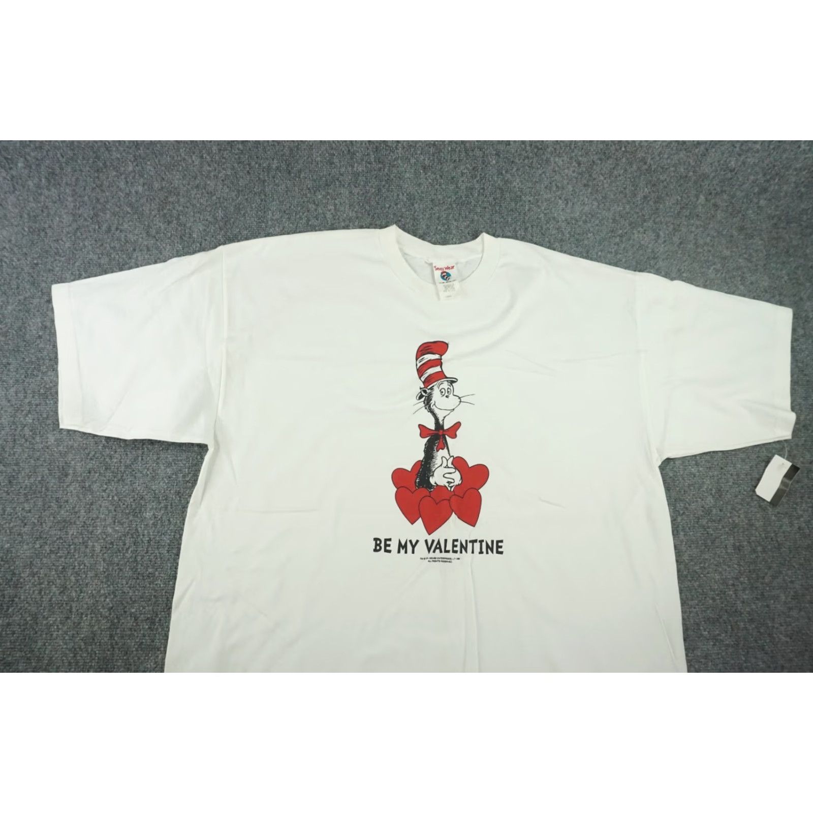 VINTAGE Dr. Seuss Shirt Adult 3XL White Cat In The Hat Be My 