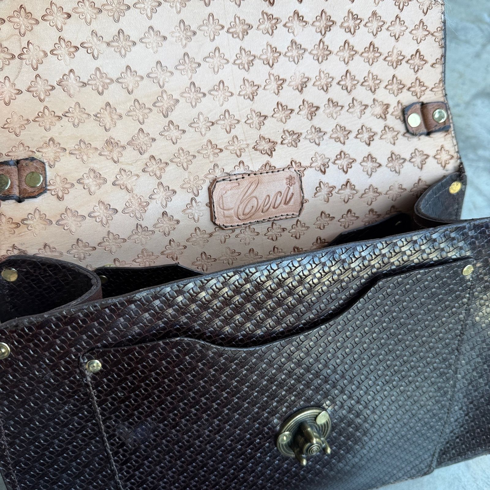 Other Vintage Y2K Woven Leather Western Turn Lock Shoulder Bag Size ONE SIZE - 4 Thumbnail