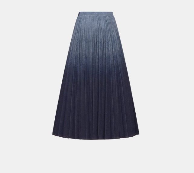 Dior o1w1db11124 Pleated Mid-Length Skirt in Gradient Blue Size 26" / US 2 / IT 38 - 2 Thumbnail