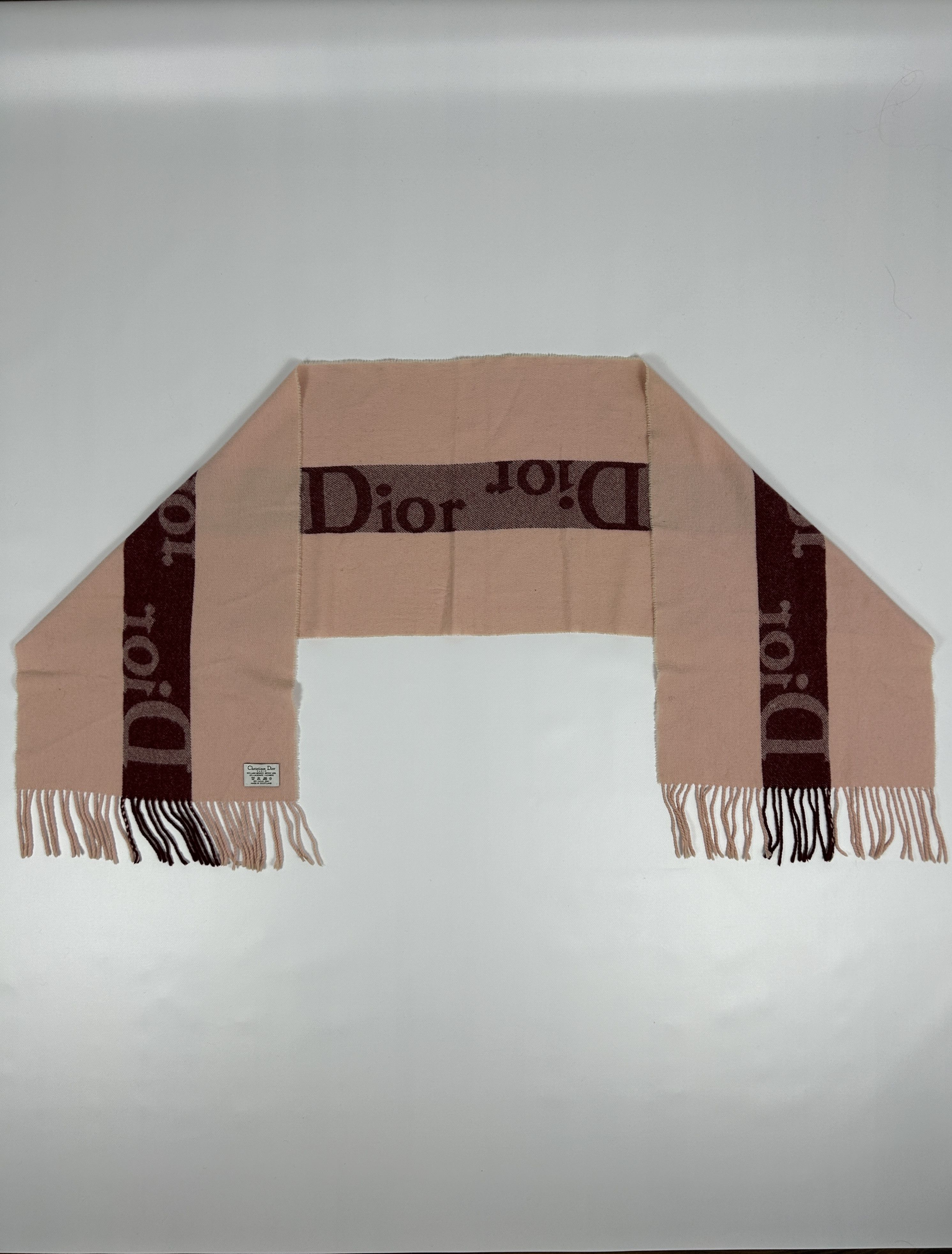 Dior Vintage Dior big logo merino wool and cashmere scarf Size ONE SIZE - 4 Thumbnail