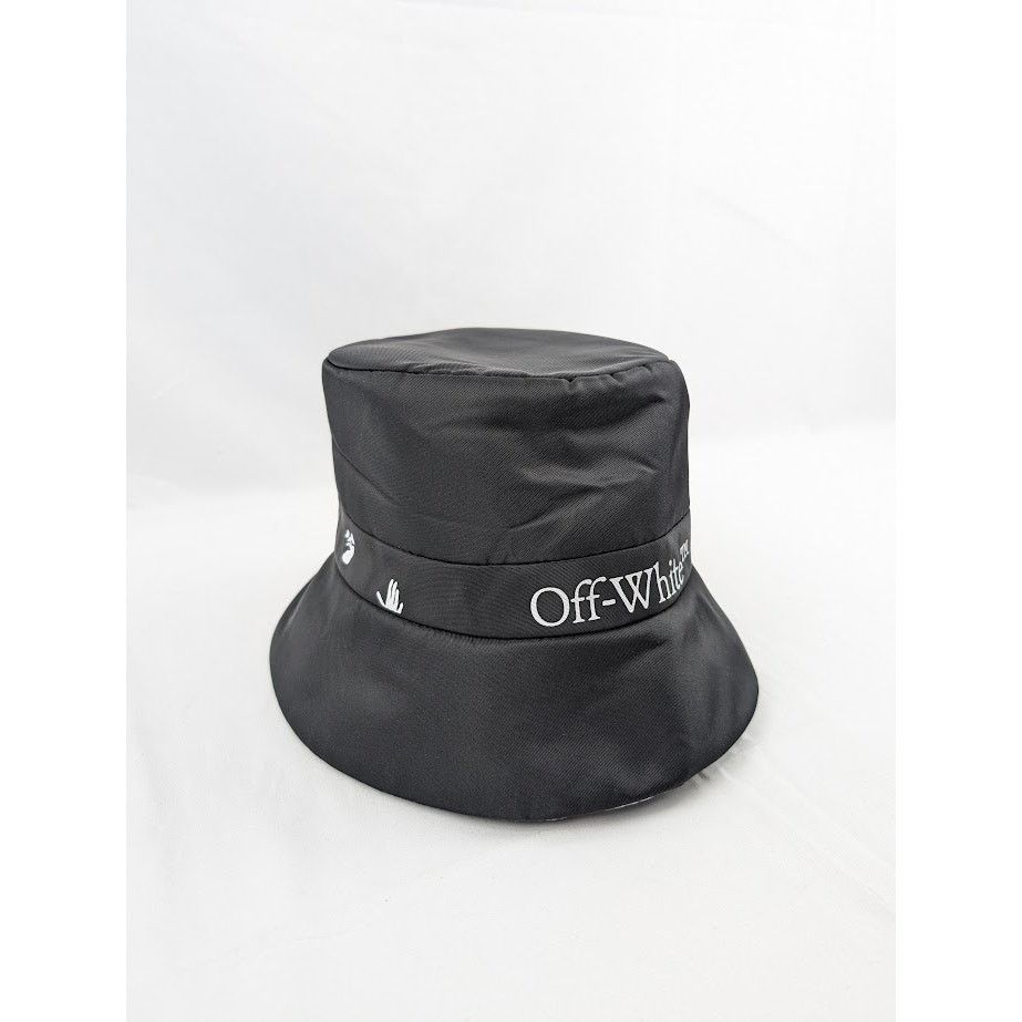 Off-White o1rshd1 Size: OS Logo Viscose Rain Cap in Black / White Size ONE SIZE - 5 Thumbnail