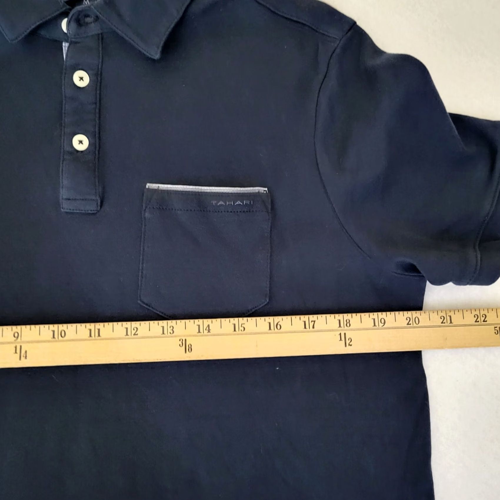 Vintage Tahari Mens Polo Shirt M Navy Blue 100% Cotton Collared Pullover Short Sleeve Casual Size US M / EU 48-50 / 2 - 5 Thumbnail