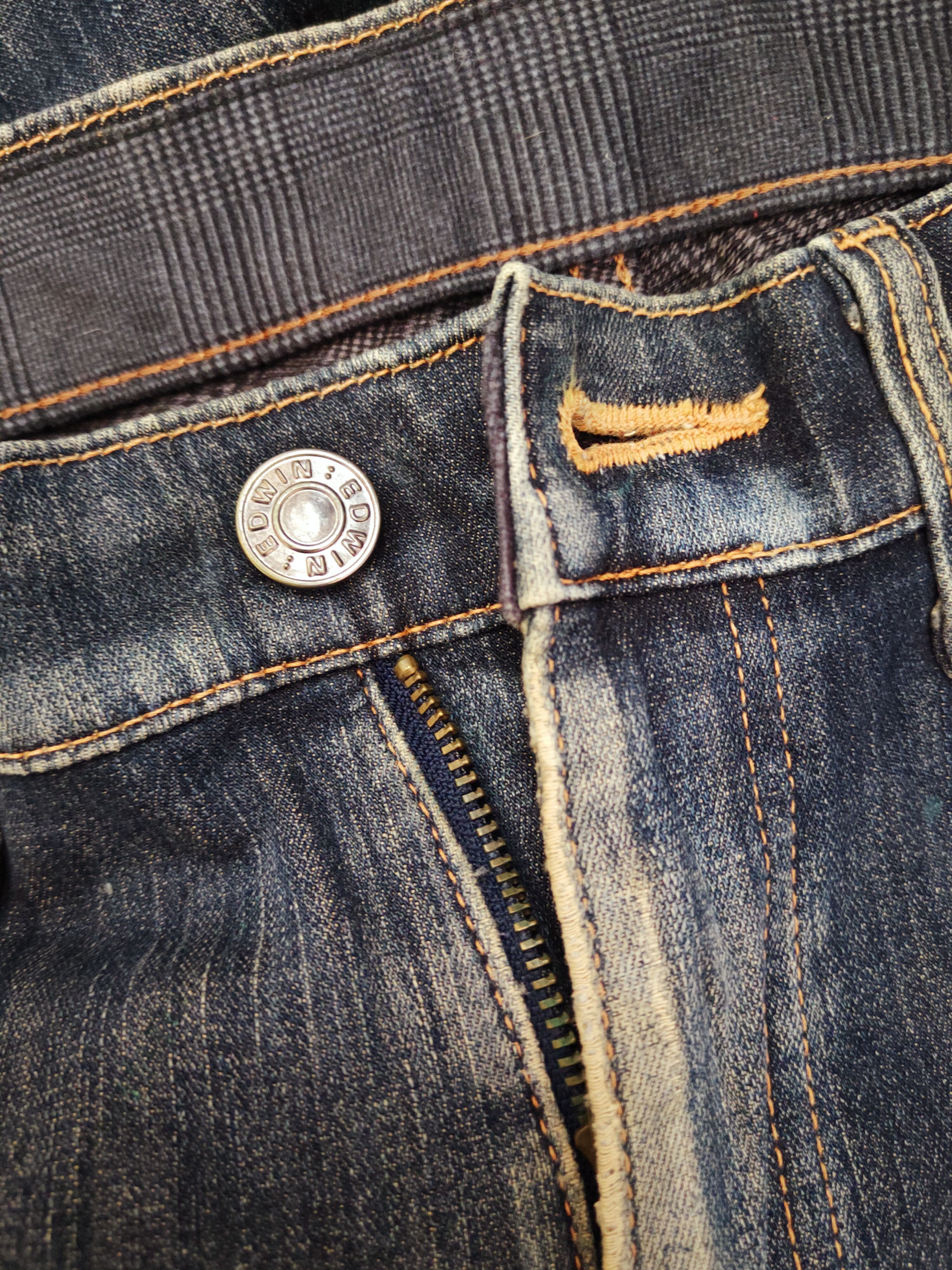 Edwin Edwin Dark Blue Distressed Ripped Jeans #W534 Size US 32 / EU 48 - 16 Thumbnail