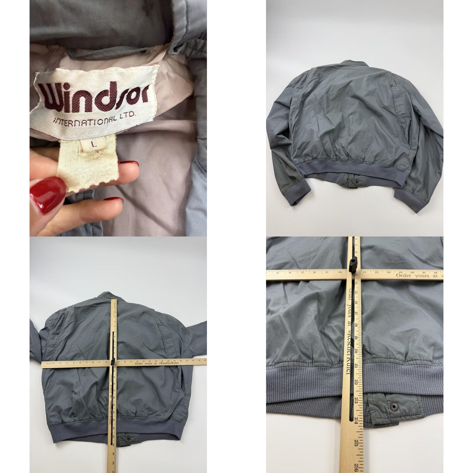 Vintage VINTAGE Windsor Jacket Mens Large Gray Nylon Bomber Full Zip Lined Insulated Size US L / EU 52-54 / 3 - 8 Thumbnail