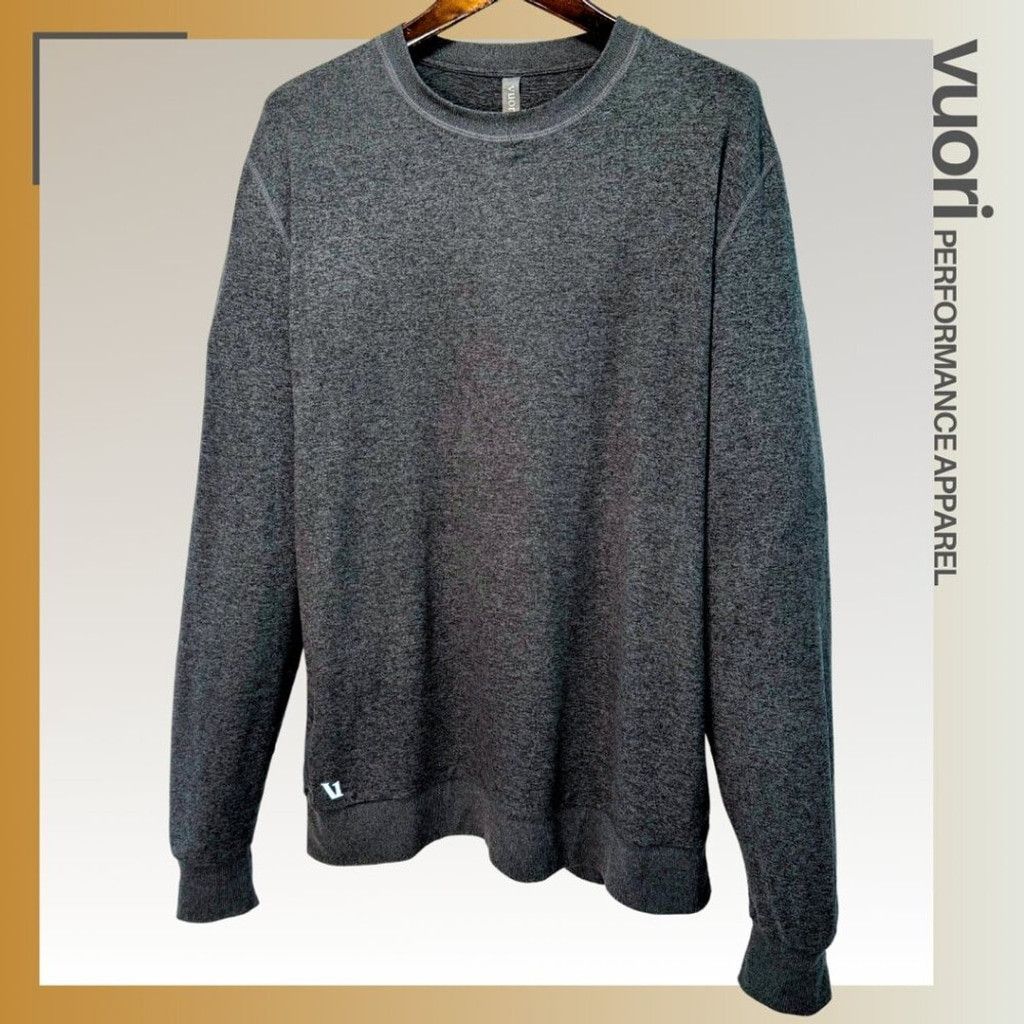 Vuori vuori Men's Ponto Performance Crew in Charcoal Heather - XL Size US XL / EU 56 / 4 - 1 Thumbnail