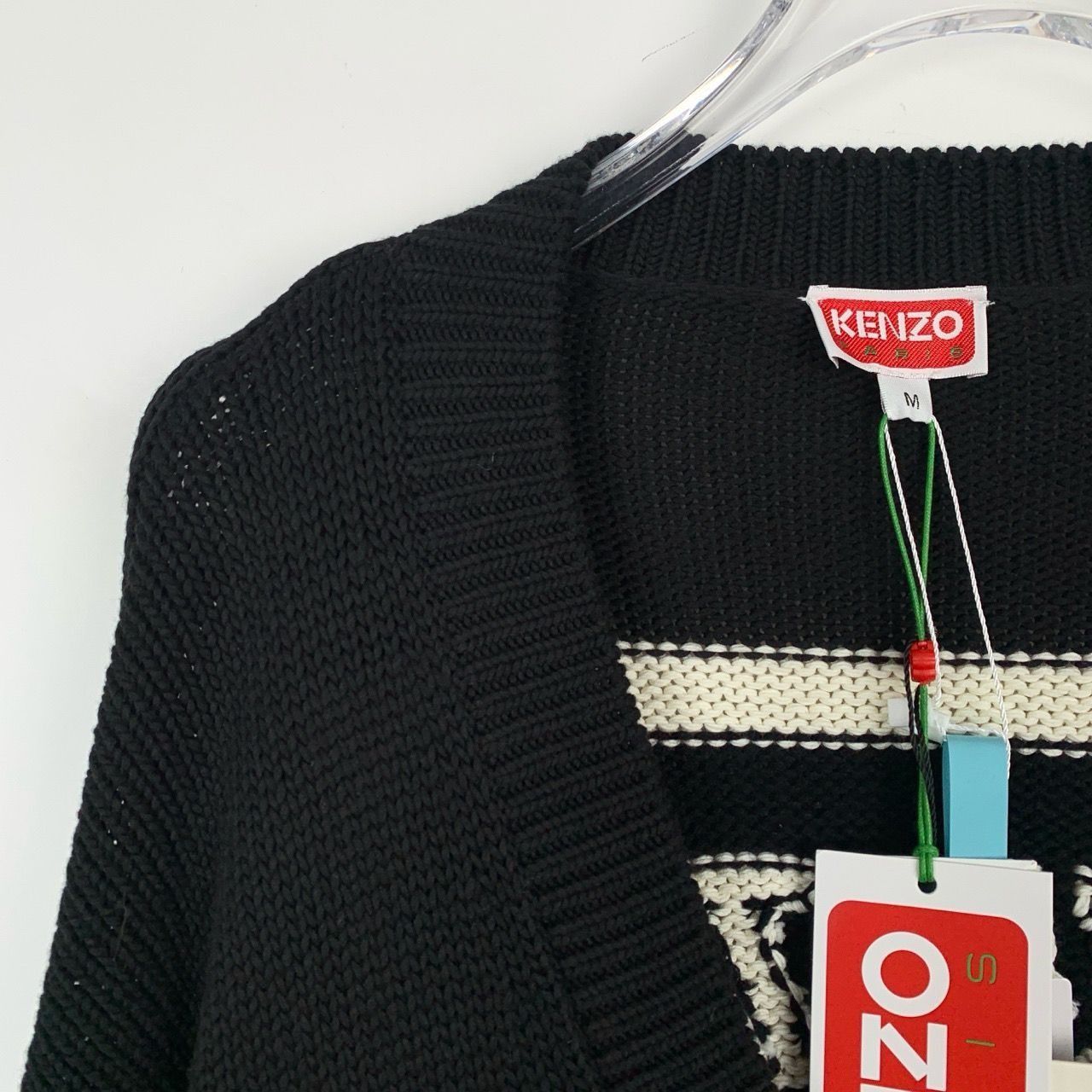 Kenzo [Kenzo] Embroidered Logo Black Cotton Knit Cardigan M Size US M / EU 48-50 / 2 - 7 Thumbnail