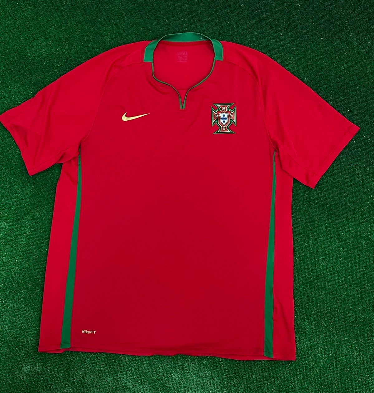 Pre-owned Nike X Soccer Jersey 2008 Vintage Ronaldo Era Nike Portugal Home Jersey Blokecore In Multicolor