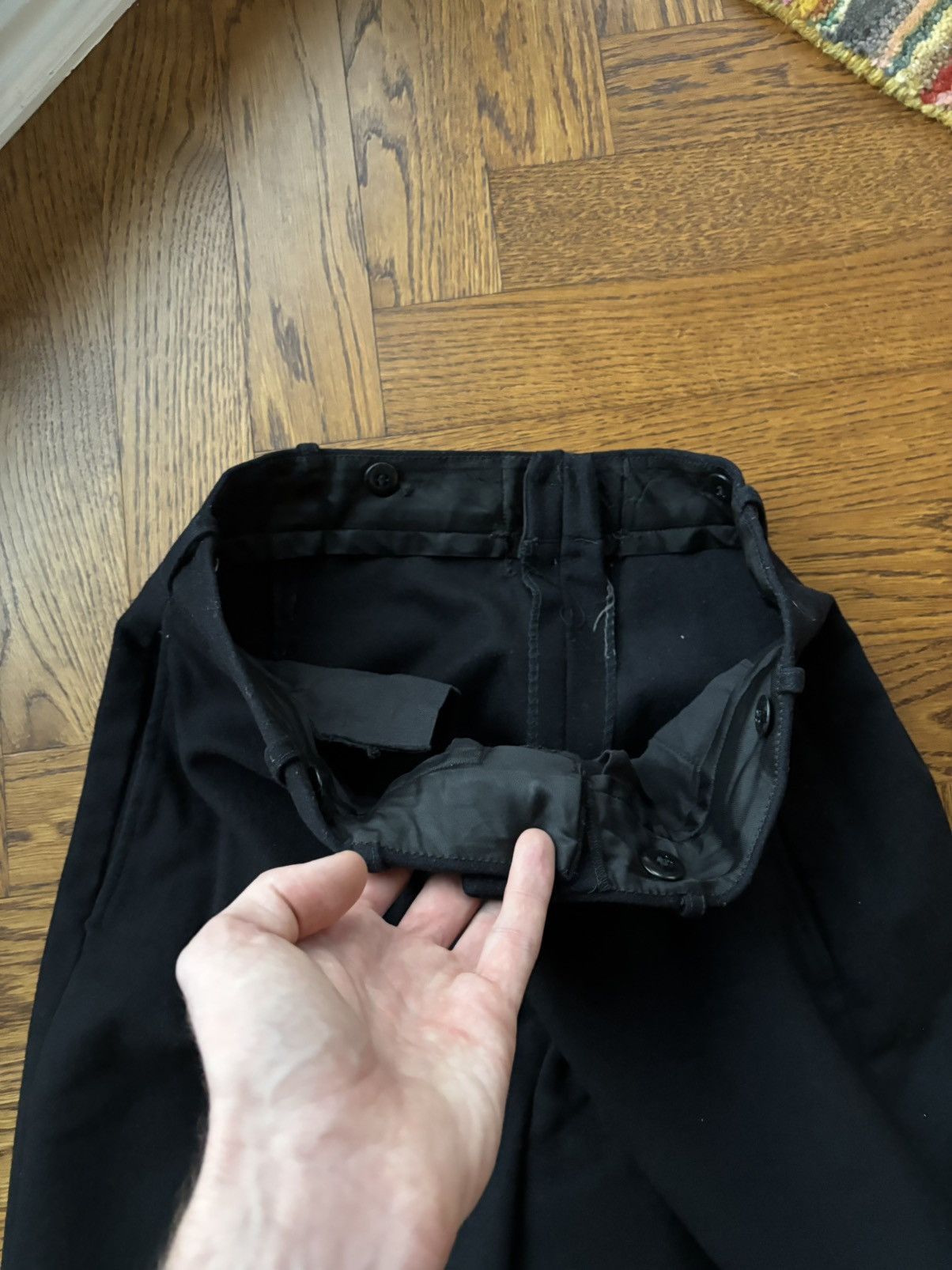 Vintage 1960s Sailor Trousers Vintage Heavyweight Wool Canadian Navy Size 34R - 5 Thumbnail