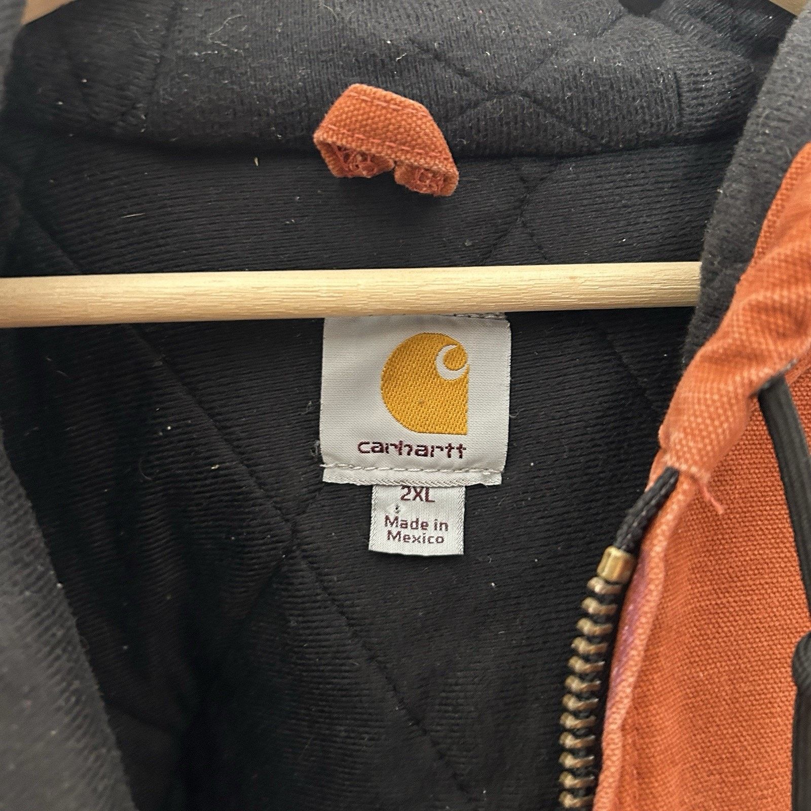Y2K Carhartt Hooded Active Jacket “Red Orange” J130 RDO