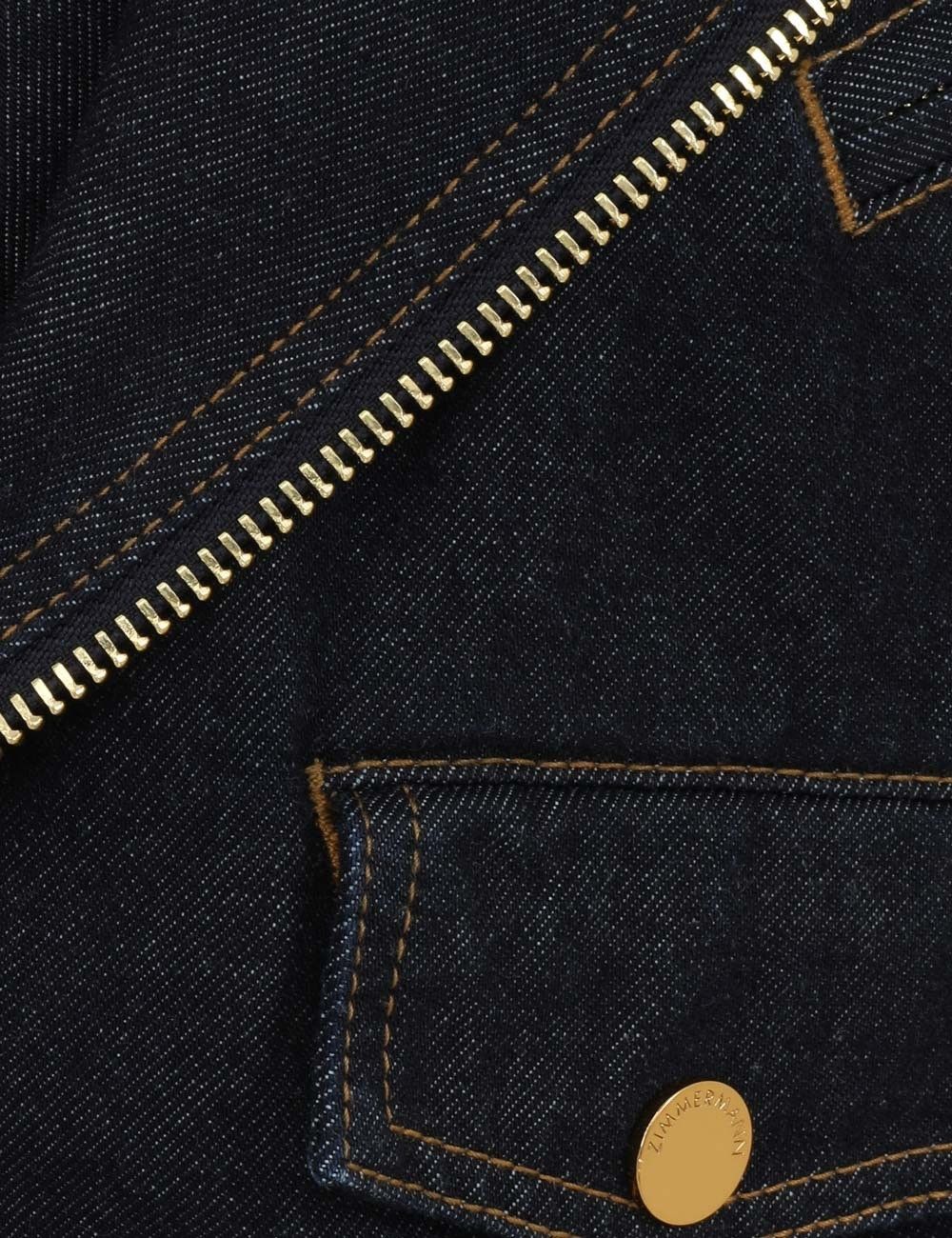 Zimmermann oc11z1025 Crush Denim Biker Jacket in Blue Size XS / US 0-2 / IT 36-38 - 6 Thumbnail