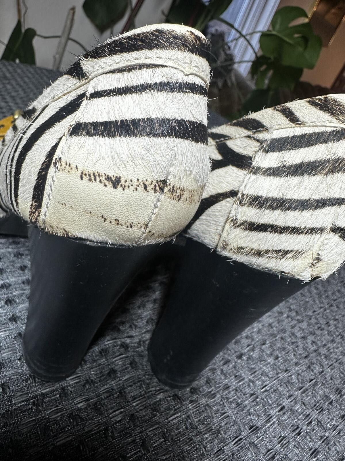Other Naughty Monkey Y2K Zebra Pumps with Yellow Buckle Accent Size US 9.5 / IT 39.5 - 9 Thumbnail