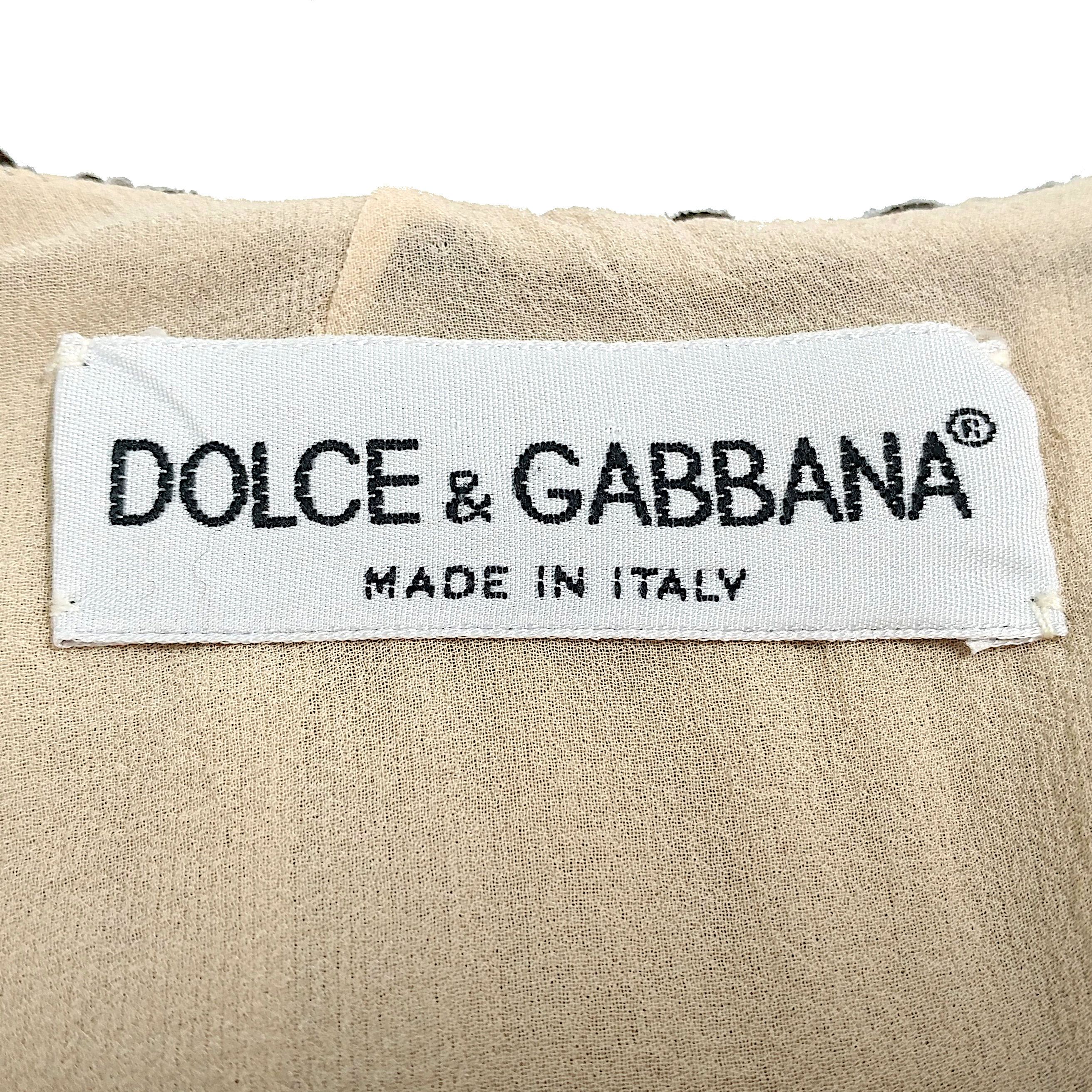 Dolce & Gabbana Archive 90s Brown Floral Lace Sheath Dress Size S / US 4 / IT 40 - 5 Thumbnail