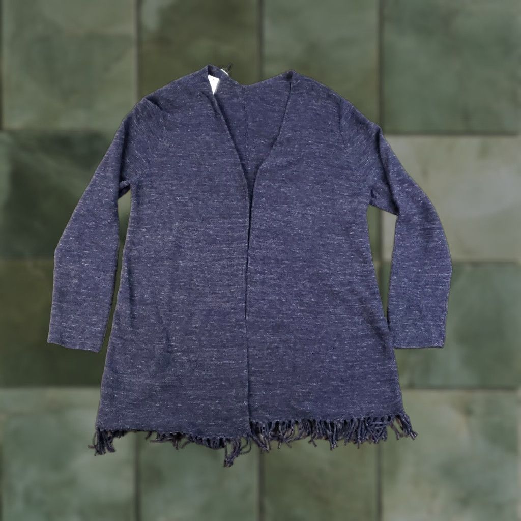 Talbots Talbots Cardigan Sweater Womens XL Petite Blue Knit Open Front Fringe Casual Size XL / US 12-14 / IT 48-50 - 1 Thumbnail