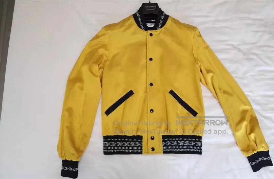 Saint Laurent Paris Saint Laurent Paris Yellow arrow patchwork baseball jacket. Size US M / EU 48-50 / 2 - 1 Thumbnail