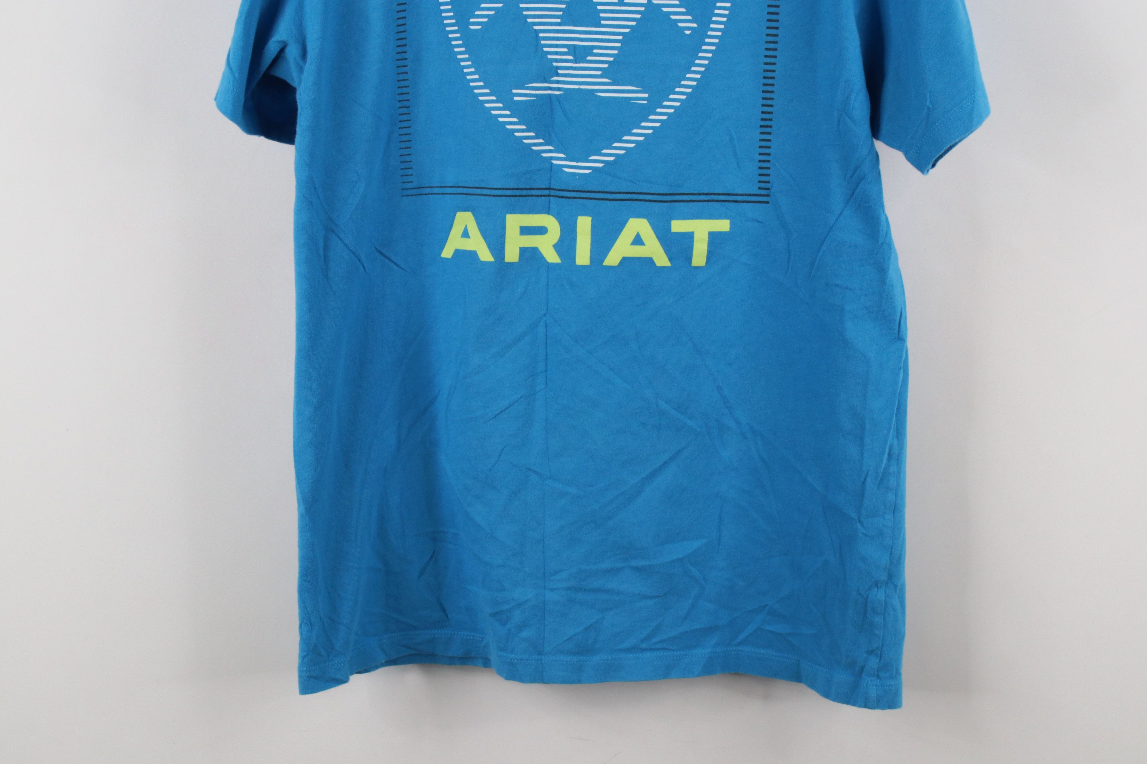 Ariat × Vintage Ariat Faded Spell Out Workwear Short Sleeve T-Shirt Blue Size US M / EU 48-50 / 2 - 12 Thumbnail