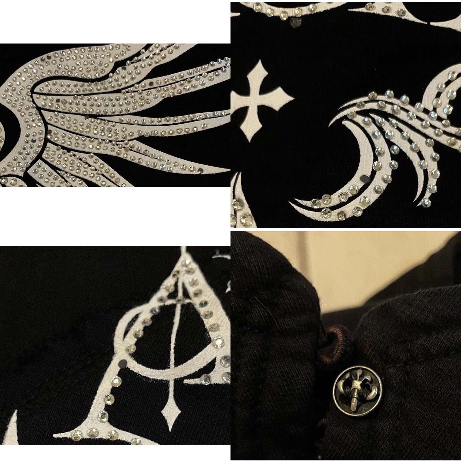 Tapout Vtg Tapout Cross Hoodie L Slim Black Unisex Adults 90s Grunge Biker Punk Riot Zip Full Zip Hooded Pockets Studded Rhinestone Size US L / EU 52-54 / 3 - 9 Thumbnail
