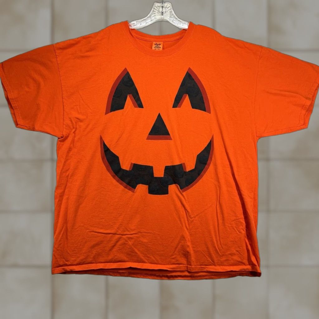 Vintage VINTAGE Happy Halloween Jack O Lantern T-Shirt Adult 3XL Orange Funny Halloween Mens Size US XXL / EU 58 / 5 - 1 Thumbnail