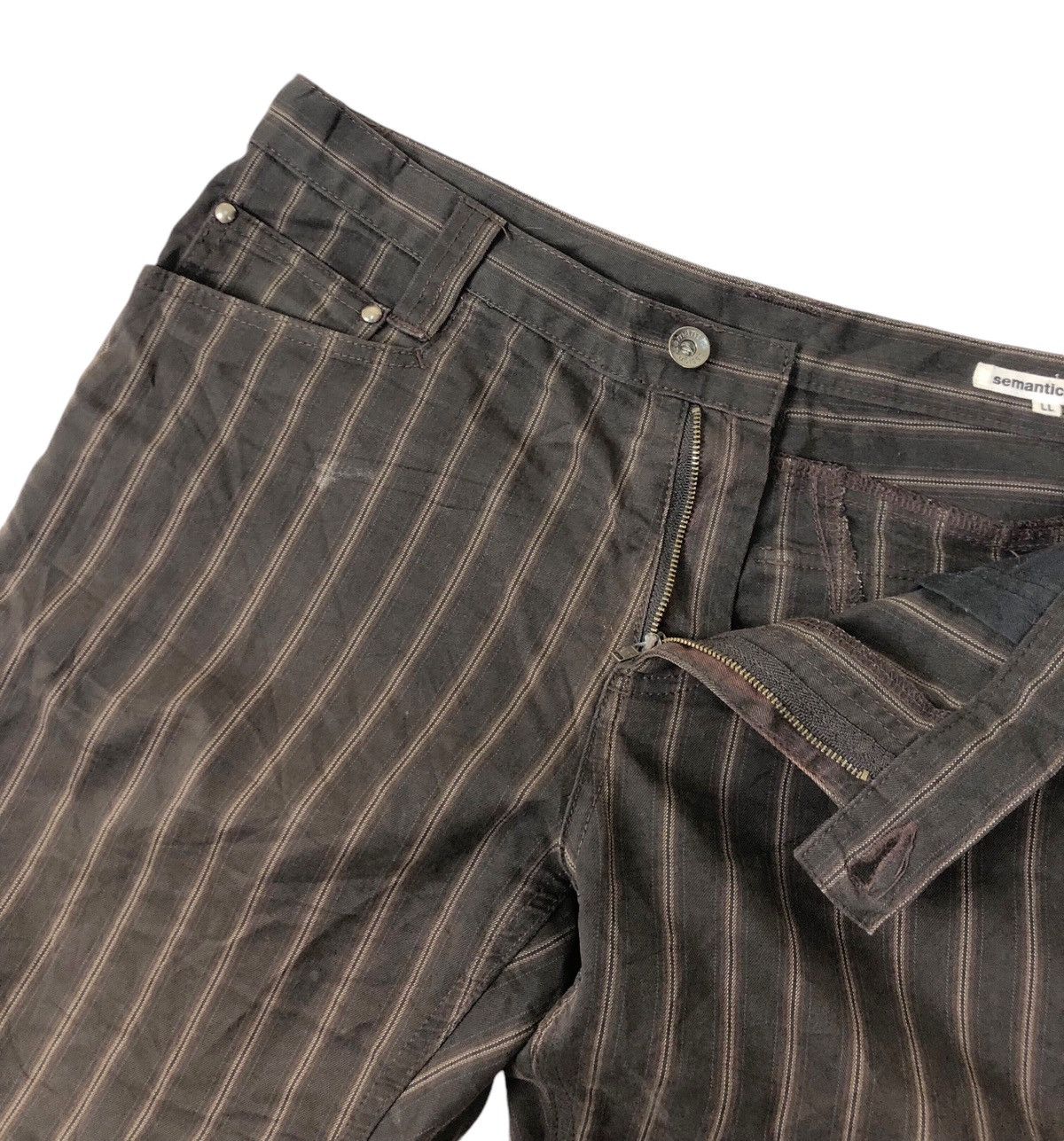 Japanese Brand × semanticdesign Sun Faded Semantic Design Low Rise Stripe Pants Size US 35 - 7 Thumbnail