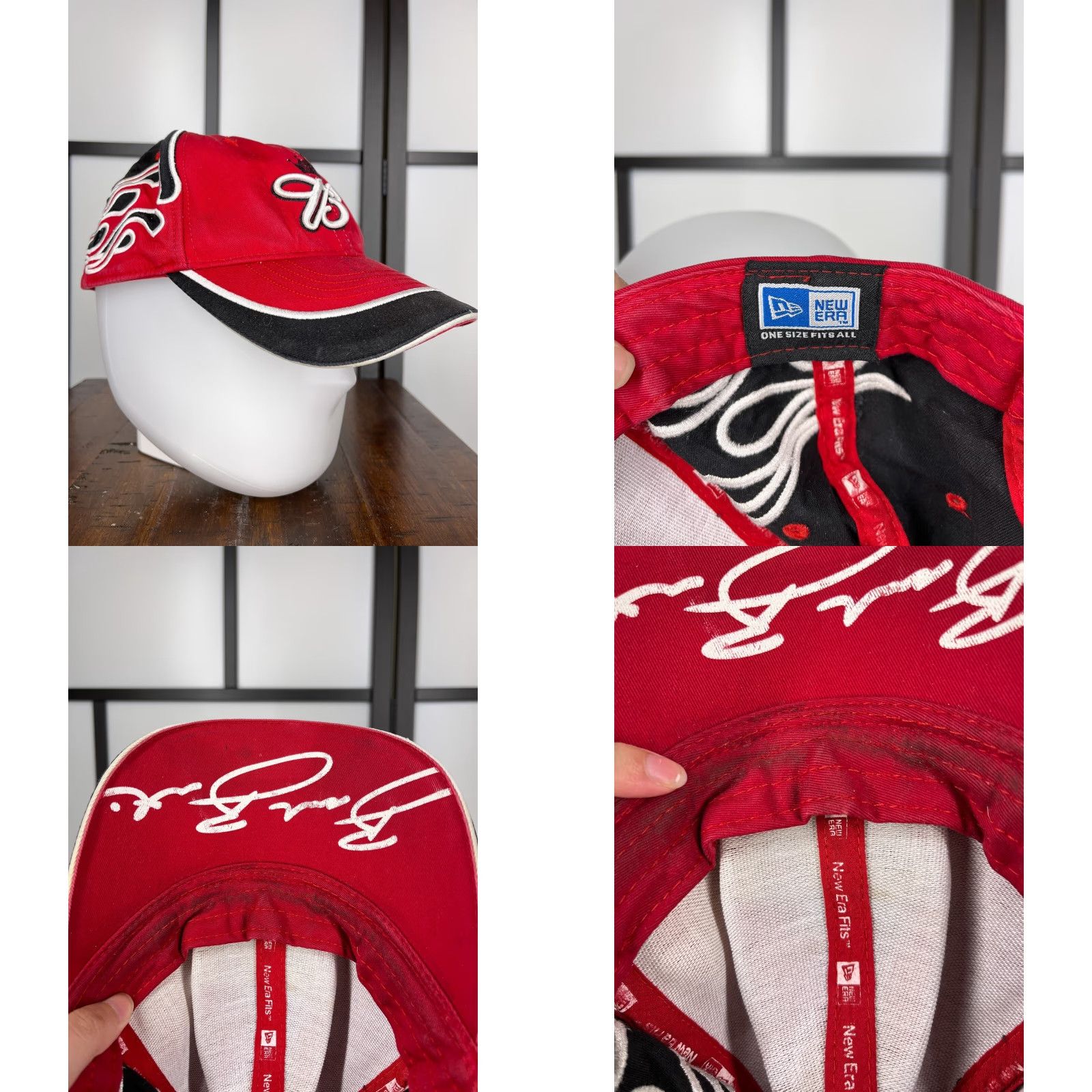 Budweiser VINTAGE Budweiser Hat Cap One Size Red Baseball Cap Adults Adjustable Beer NASCAR Flames Accessories Mens Size ONE SIZE - 8 Thumbnail