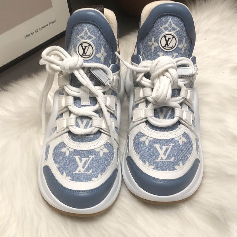 Louis Vuitton Louis Vuitton Archlight Blue White Lace-Up Sneakers -2505 Size US 6 / IT 36 - 2 Thumbnail
