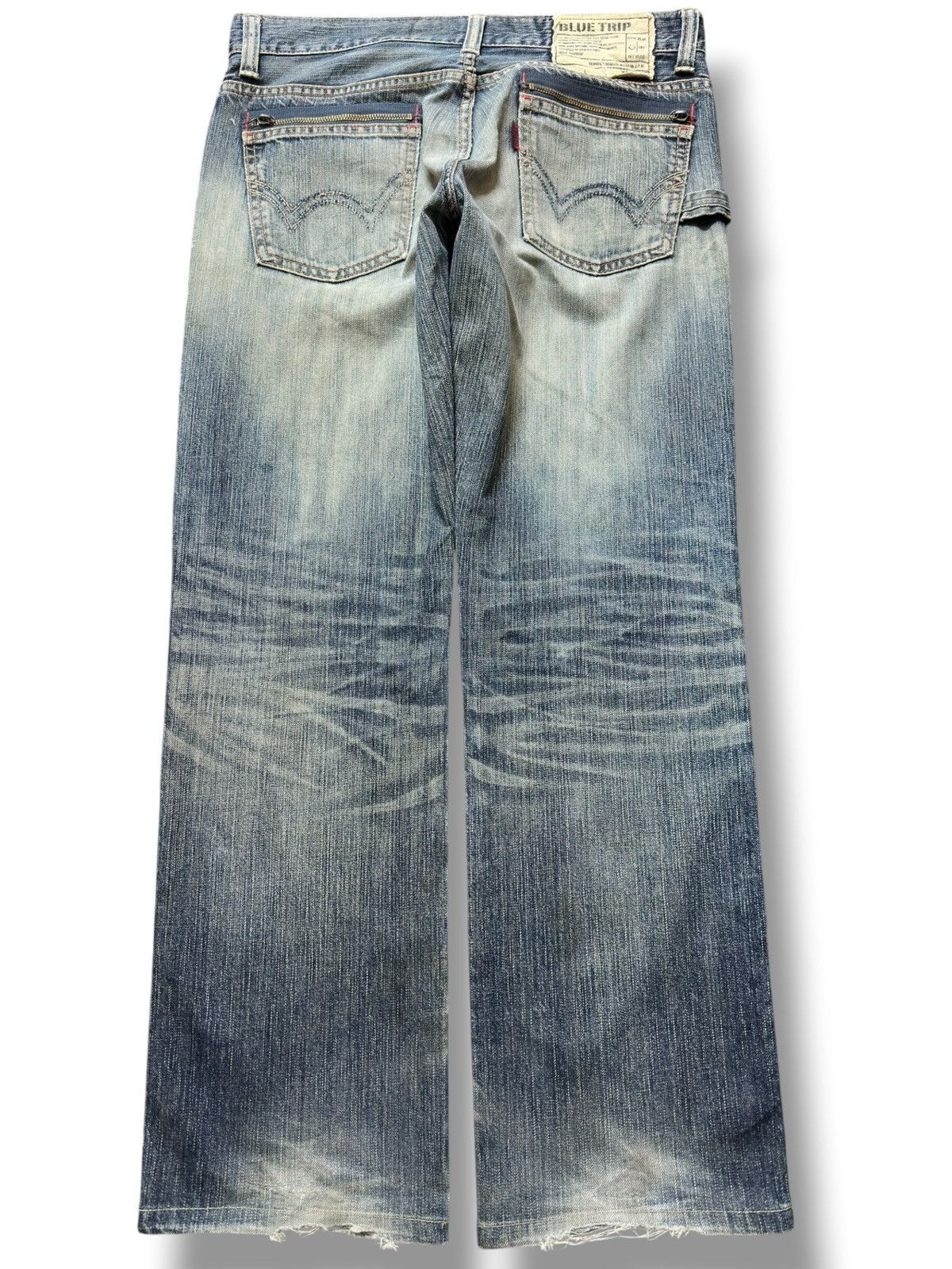 Edwin Vintage Edwin 503 Blue Trip Mudwash Ripped Distressed Denim Size US 32 / EU 48 - 6 Thumbnail