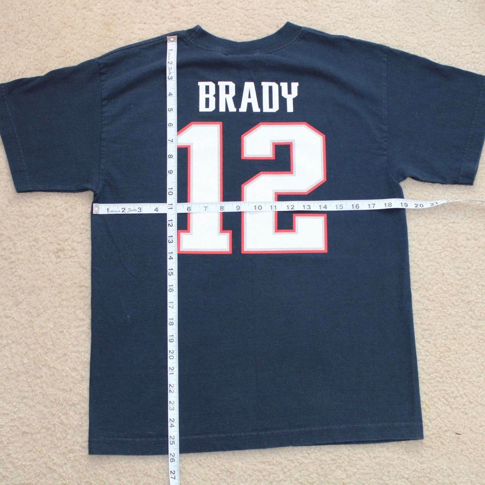 Reebok Navy Blue Vintage Reebok Tom Brady 12 Patriots Graphic Tee Size US M / EU 48-50 / 2 - 2 Thumbnail