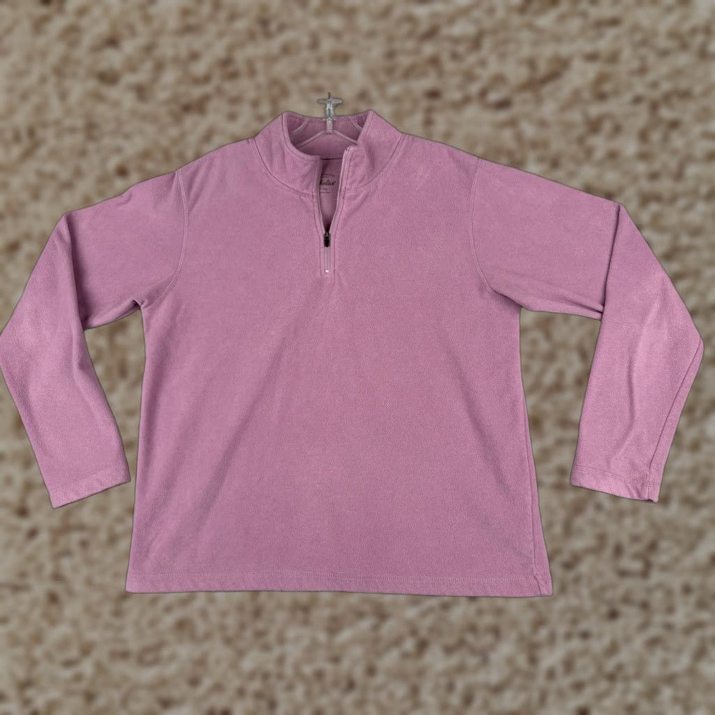 Vintage Cabelas Sweatshirt Women Large Pink Polyester Fleece 1/4 Zip Hike Walk Size L / US 10 / IT 46 - 1 Thumbnail