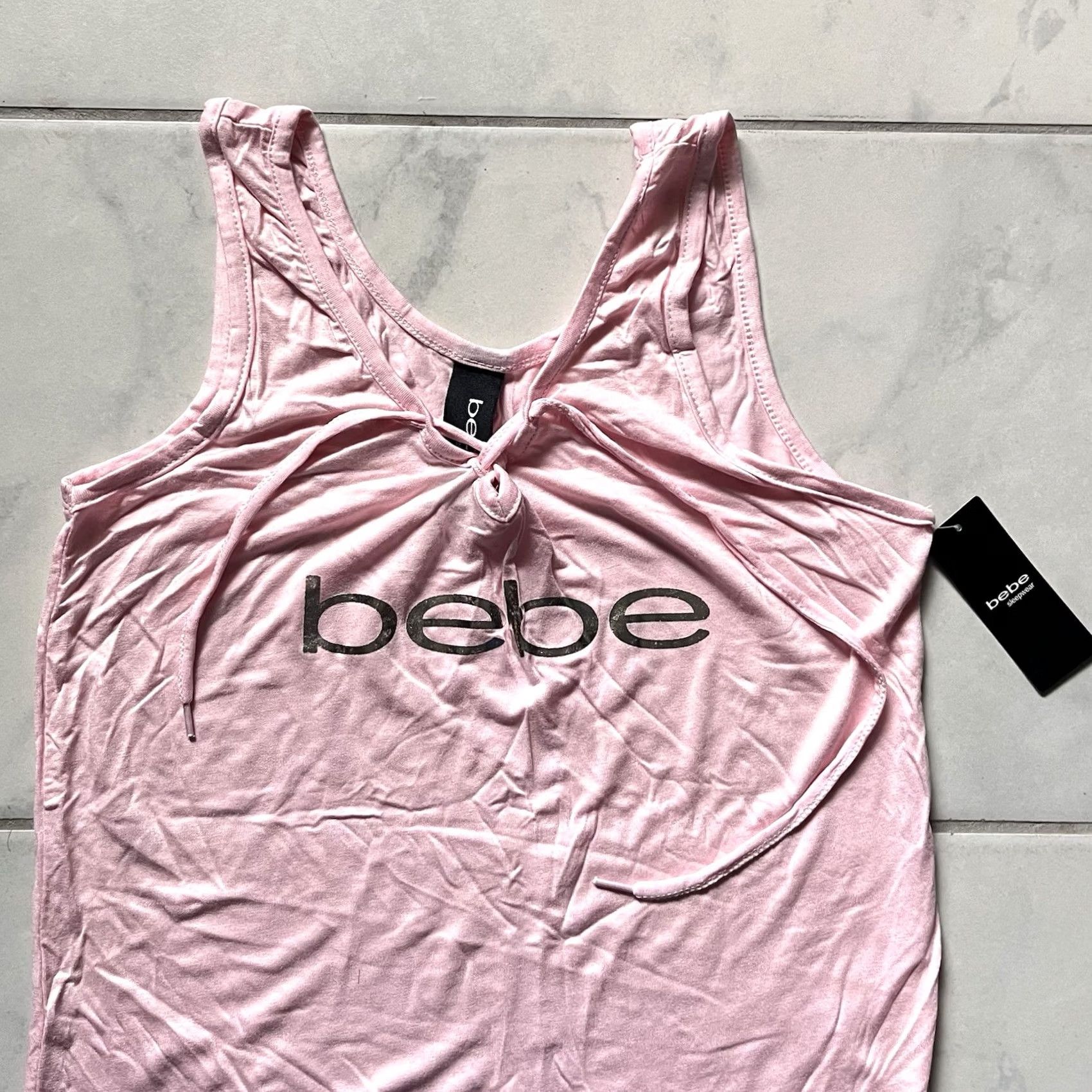 Bebe bebe Tank Top Medium Pink Womens Stretch Fit Casual Shirt Sleeveless V-Neck Pullover Size M / US 6-8 / IT 42-44 - 2 Thumbnail