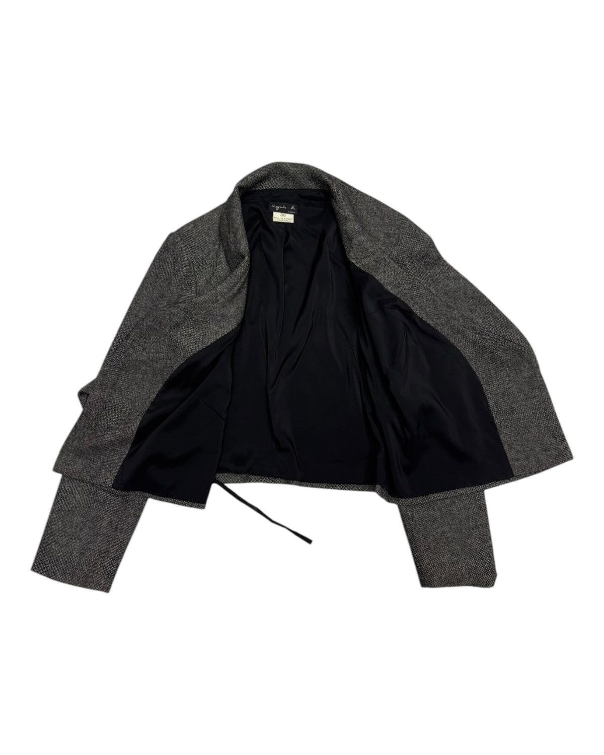 agnes b. 🔥AGNES B WOOL LAINE GREY SHAWL COLLAR CROP JACKET Size S / US 4 / IT 40 - 4 Thumbnail