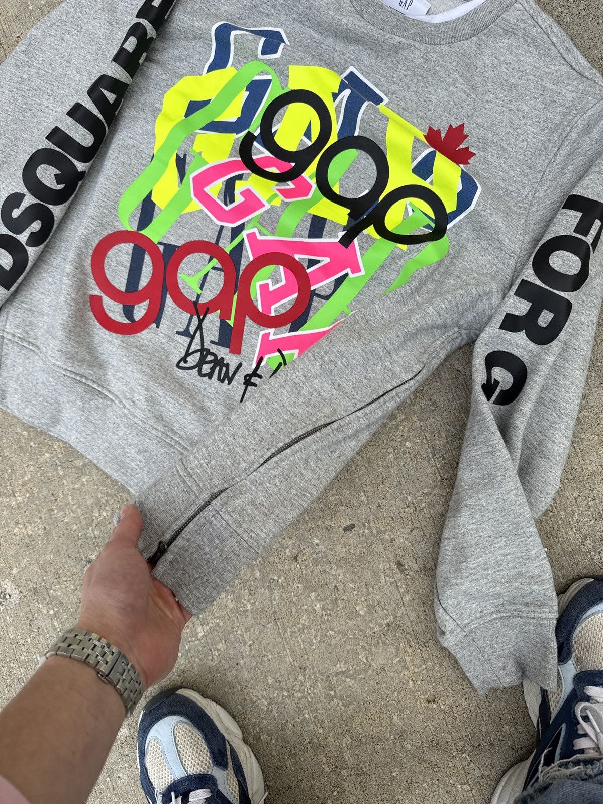 Dsquared2 Gap x Dsquared2 Logo Sweatshirt – Grey Multi Color Graphic L Size US L / EU 52-54 / 3 - 4 Thumbnail
