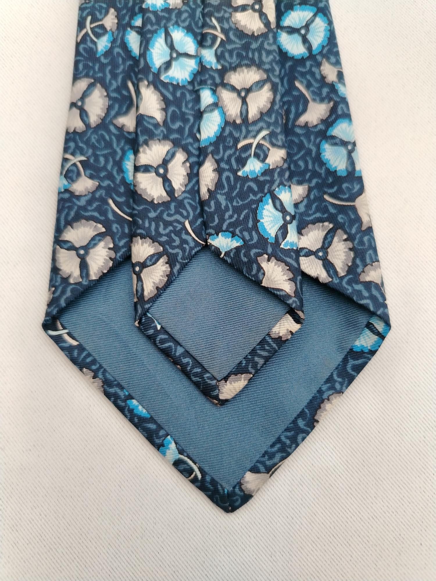 Hermes Hermes Paris 7518 IA Silk Necktie Floral Pattern Men Tie Size ONE SIZE - 8 Thumbnail