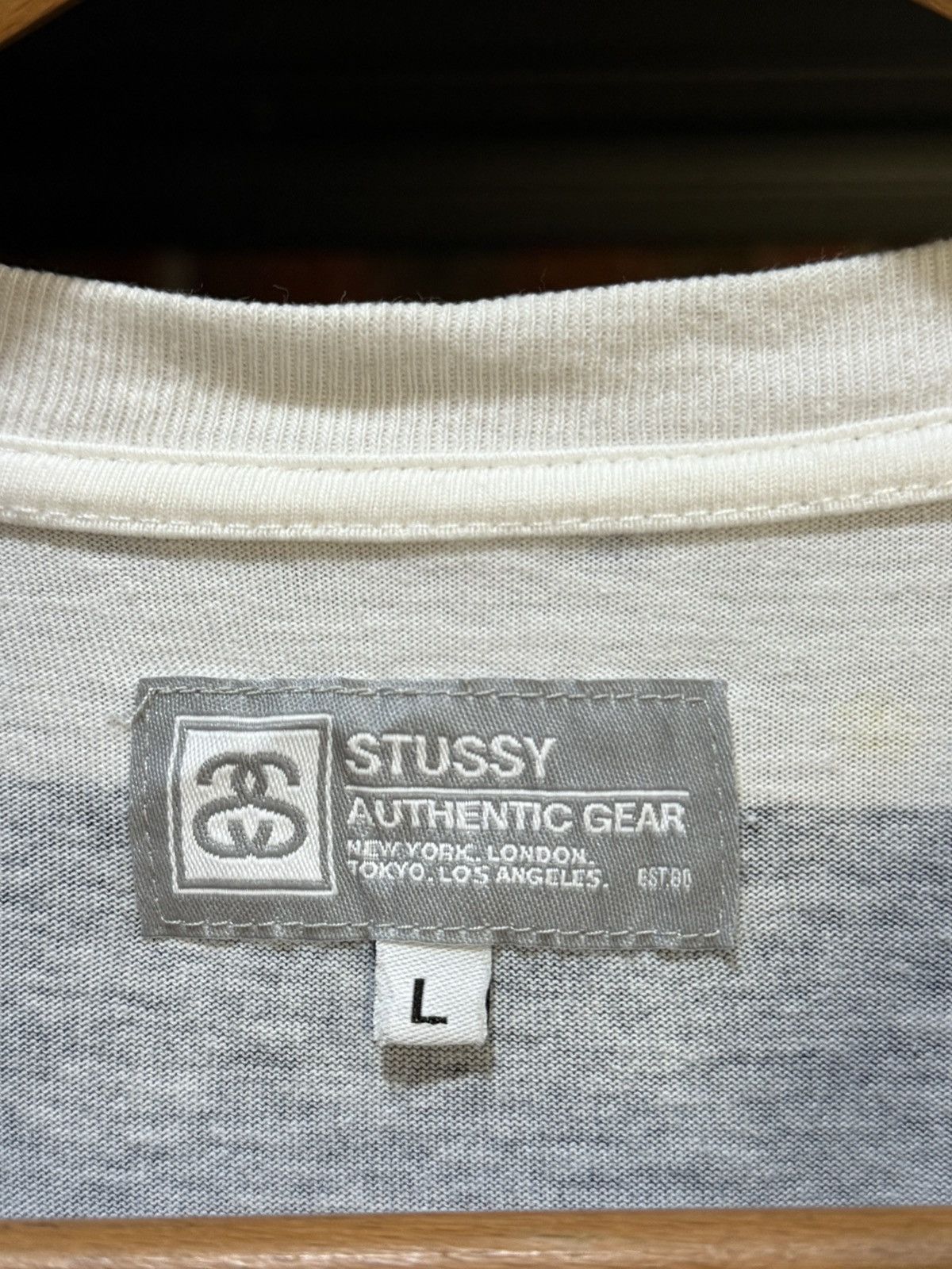 Stussy Stussy Stripe Monogram Authentic Gear Streetwear Tee Size US L / EU 52-54 / 3 - 4 Thumbnail
