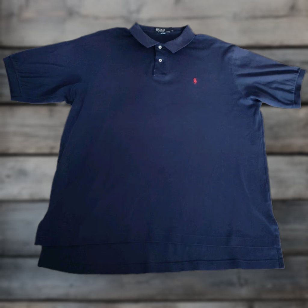 Polo Ralph Lauren VINTAGE Polo Ralph Lauren Polo Shirt Men XXL Blue Red Pony Logo USA Made Casual Short Sleeve Size US XXL / EU 58 / 5 - 1 Thumbnail