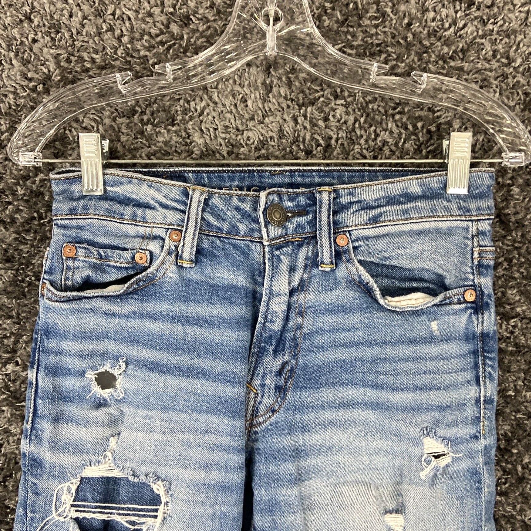 American Eagle Outfitters American Eagle Slim Distressed Jeans Blue Men's 26x27 Size US 26 / EU 42 - 5 Thumbnail