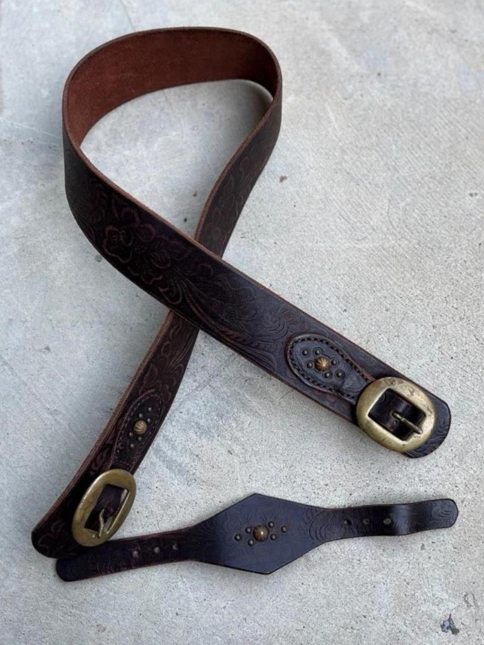 Hollywood Trading Company Hollywood Trading Company brn double buckle ranger belt - 34 Size ONE SIZE - 4 Thumbnail