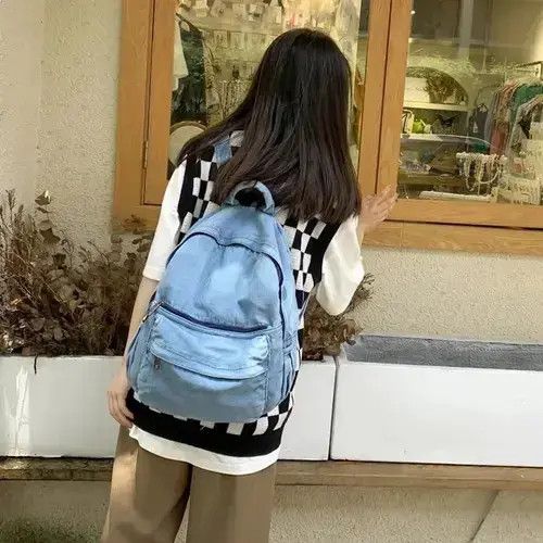 Other Unisex Fashion denim backpack blue Size ONE SIZE - 2 Thumbnail