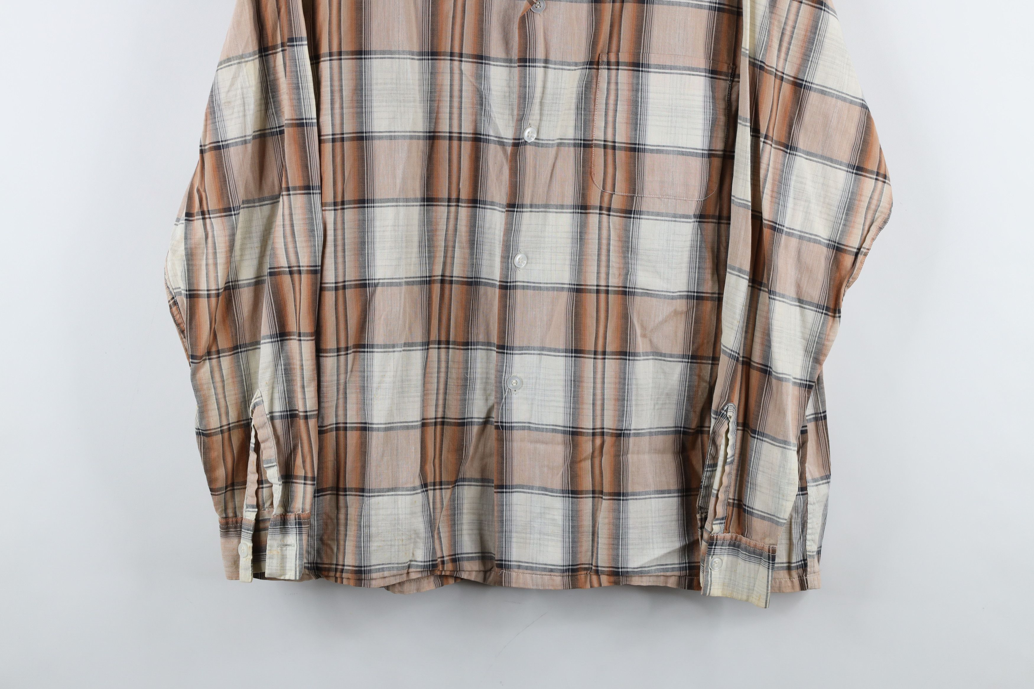 Vintage Vintage 50s 60s Streetwear Camp Collar Button Shirt Plaid Size US L / EU 52-54 / 3 - 3 Thumbnail