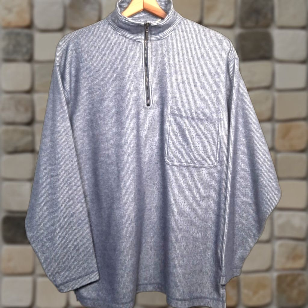 Vintage Vintage Fieldmaster Shirt Men Medium Pullover 1/4 Zip Blue Striped 1990s Regular Size US M / EU 48-50 / 2 - 1 Thumbnail