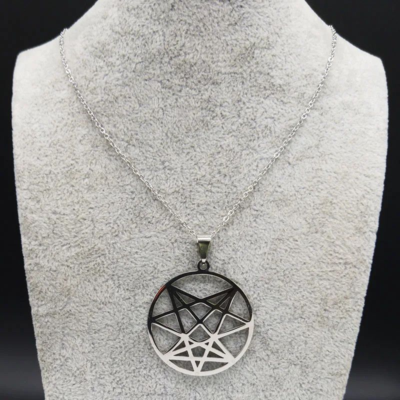 Jewelry Nine Angles Satan Hidden Pendant Necklace Emblem Talisman Size ONE SIZE - 4 Thumbnail