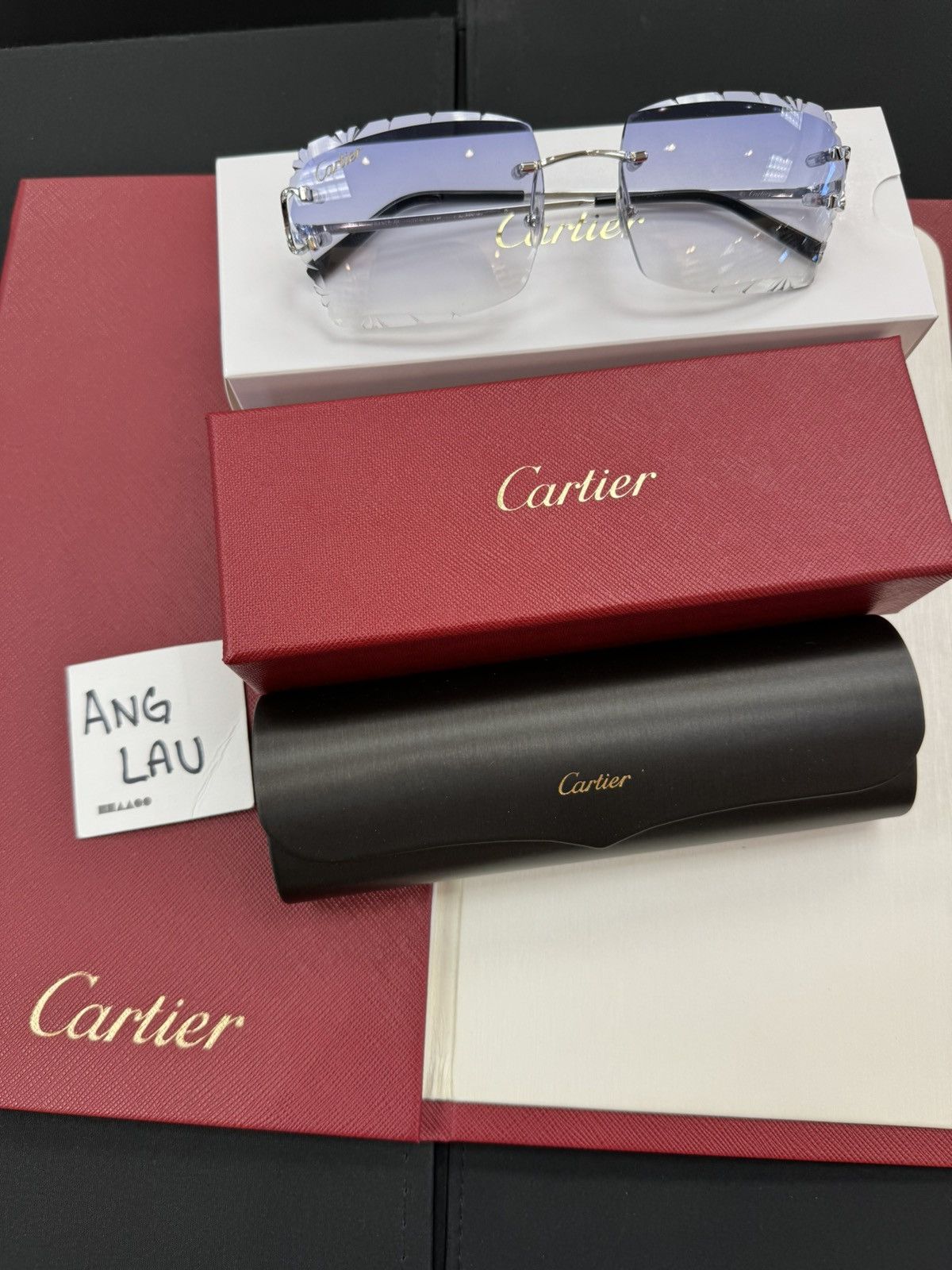 Cartier Cartier Platinum Big C with Custom Diamond Cut Lenses | Grailed