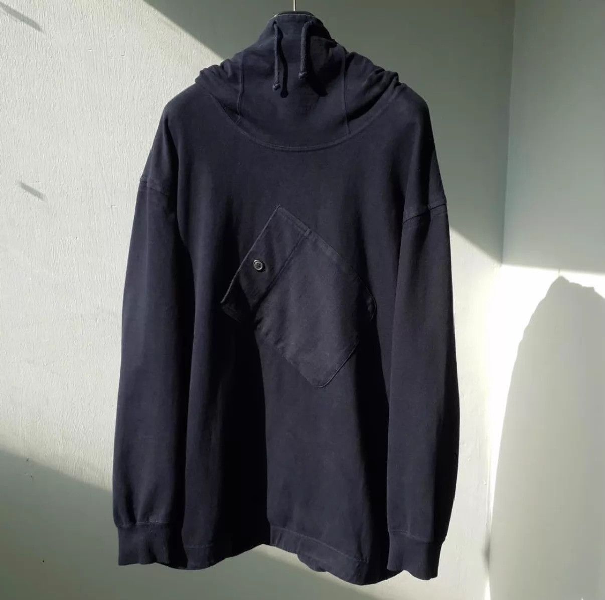 Issey Miyake Black Hoodie with Asymmetric Pocket, Size M Size US M / EU 48-50 / 2 - 1 Thumbnail