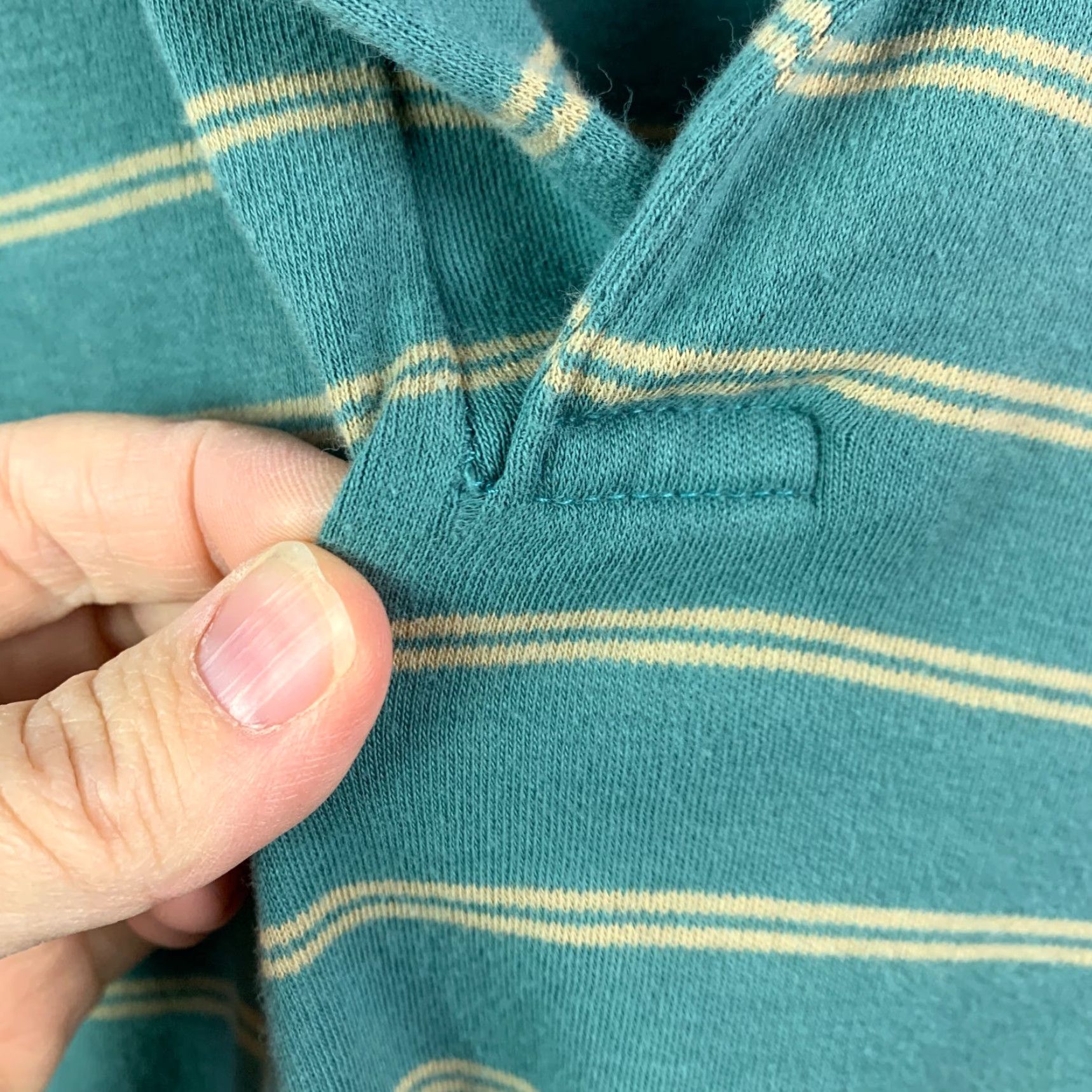 Vintage VINTAGE Silver Unicorn Polo Shirt 70s Striped Green Large Men 100% Cotton Casual Short Sleeve Collared Shirt Size US L / EU 52-54 / 3 - 5 Thumbnail