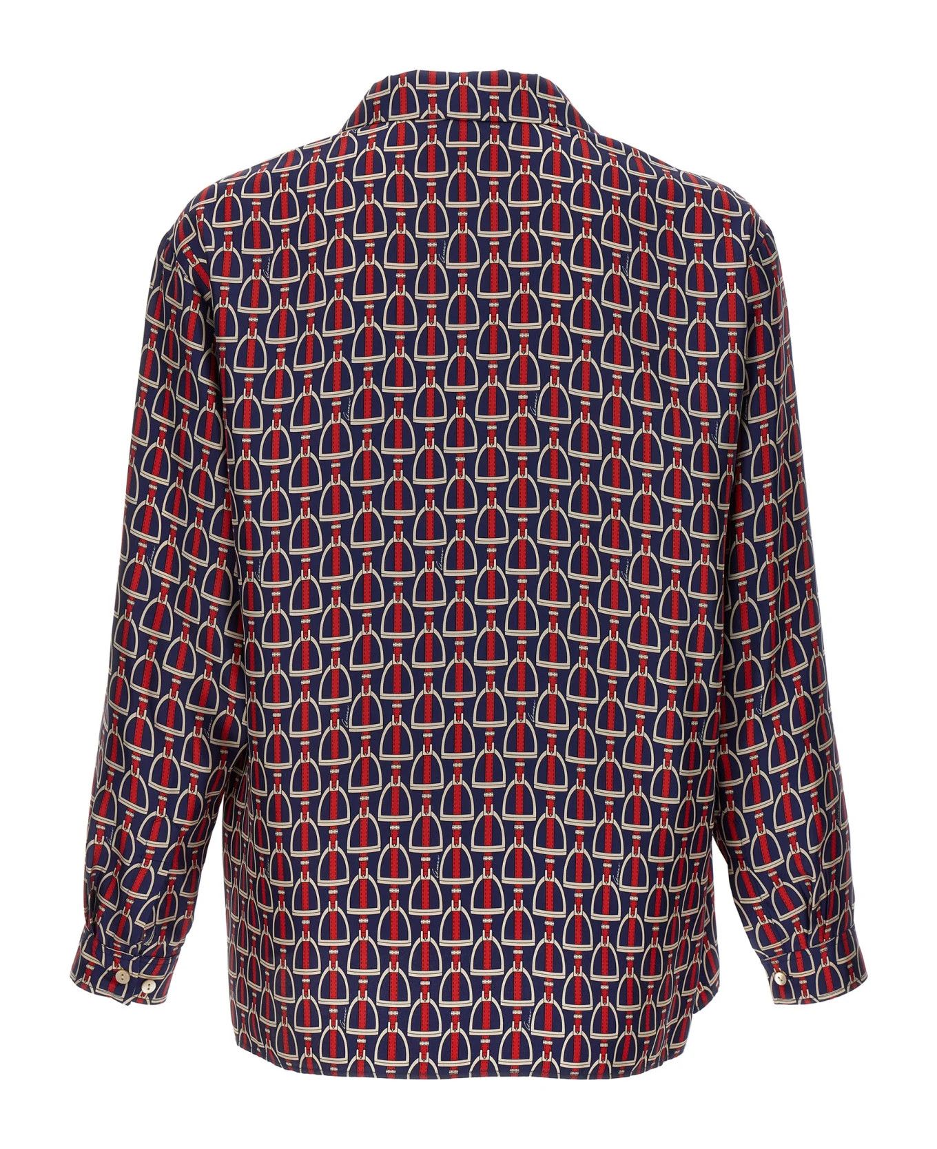 Gucci o1loc1c0126 770426 Horsebit Print Silk Shirt in Multicolor Size US S / EU 44-46 / 1 - 2 Thumbnail